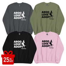Load image into Gallery viewer, New! AROO Love Adopt Sweatshirt (black graphic)