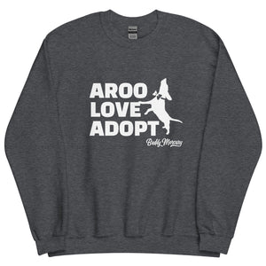New! AROO Love Adopt Sweatshirt (white graphic)