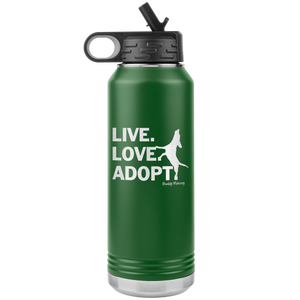 Live Love Adopt Water Bottle