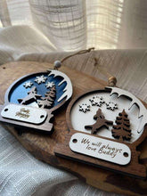 Load image into Gallery viewer, NEW Set of 2 Handcrafted Buddy Mercury wood ornaments