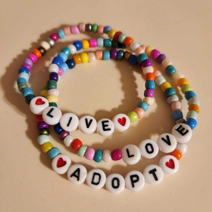 NEW Live Love Adopt bracelets