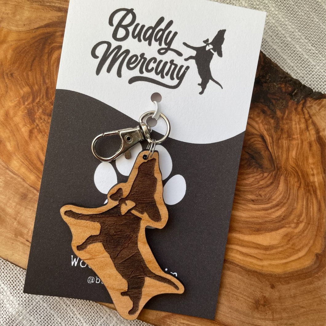 NEW Buddy Mercury wood keychain