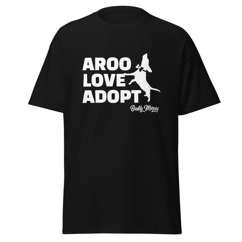 New! AROO Love Adopt T-Shirt (white graphic)