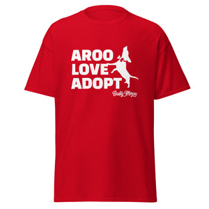 New! AROO Love Adopt T-Shirt (white graphic)