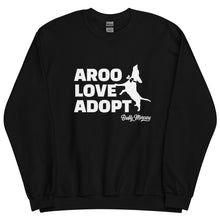 Load image into Gallery viewer, New! AROO Love Adopt Sweatshirt (white graphic)