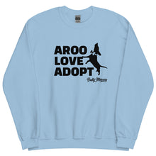 Load image into Gallery viewer, New! AROO Love Adopt Sweatshirt (black graphic)