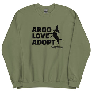 New! AROO Love Adopt Sweatshirt (black graphic)